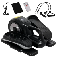 SPORTNOW Under Desk Electric Elliptical Machine for Home, Sit Down Pedal Exerciser for Seniors with 12 Programs, LCD Monitor, Compact with Remote Control & Non-Slip Pad(m-11)