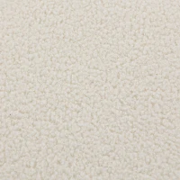 HOMCOM 38 cm ronde poef met Sherpa-bekleding, opbergruimte en metalen voet in houtlook, crèmewit(m-10)