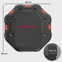 SPORTNOW Push-Up Board 7-in-1 Verstelbaar Push-Up Bord met Weerstandsbanden, Wieltjes en Deuranker, Opvouwbaar(m-3)