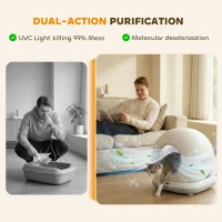 PawHut 72L Self Cleaning Cat Litter Tray Automatic Cat Litter Box APP Control for Multiple Cats(m-5)