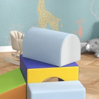 HOMCOM 4-delige Set Zachte Bouwblokken voor Klimmen en Glijden, Kunstlederen Bekleding, voor Kinderen van 1-3 Jaar, Multicolor(m-9)