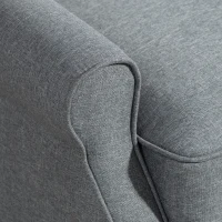 HOMCOM Poltrona Reclinabile 132° max in Tessuto Effetto Lino con Poggiapiedi, 74x84x102 cm, Grigio(m-8)