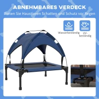 PawHut Hondenbed met Dak, Ademend, Waterafstotend, tot 20 kg, 76 x 61 x 69,5 cm, Donkerblauw(m-5)