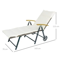 Outsunny Sdraio da Giardino Schienale Reclinabile 4 Livelli, Polyrattan e Alluminio, Chaise Longue da Esterno e Interno(m-3)