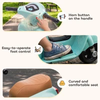 HOMCOM Vespa Licensed 6V Kids Electric Motorbike Ride On Motorcycle  Battery Powered for 18-36 Months with Horn, Green(m-7)