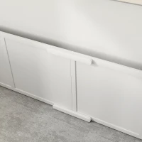 PawHut werpkist voor pups, puppyren met verstelbare deur, antislip hondenren voor kleine en grote honden, 196x96x48 cm, wit(m-9)