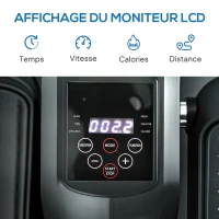 SPORTNOW Elliptique de bureau vélo elliptique électrique avec télécommande écran LCD 12 vitesses réglables 45 x 38 x 25 cm noir(m-6)