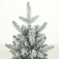 HOMCOM Kunstkerstboom 90 cm met 50 leds, 240 takpunten, sneeuwlook en voet van magnesiumoxide(m-13)