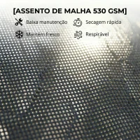 Outsunny Conjunto de 2 Espreguiçadeiras de Jardim Reclináveis com Rodas Encosto Ajustável em 4 Níveis e Tecido Textilene Cinza Escuro(m-12)