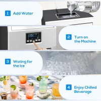 HOMCOM Commercial Ice Maker with 4kg Ice Storage - Silver Tone(m-9)