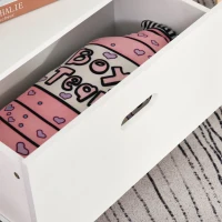 HOMCOM Estantería Infantil Librería de Madera para Niños para Libros Juguetes DVDs con 4 Estantes 1 Cajón Tablero de 2 Colores Diseño Compacto 50x30x142 cm Blanco(m-9)