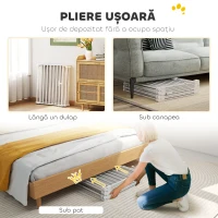 PawHut Țarc pentru Câini cu 8 Panouri Modulabile și Închidere Automată, din Oțel și ABS, 61x3x75 cm, Alb(m-8)
