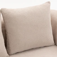 HOMCOM 3-zitsbank, framevrije cloudbank van chenille, dikke pocketvering, extra brede zitting, 3 kussens, beige(m-12)
