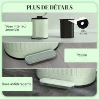 HOMCOM Poubelle de cuisine poubelle à pédale 20L couvercle à fermeture douce seau intérieur amovible 36,5 x 31,2 x 45 cm vert(m-7)