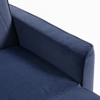 HOMCOM 2 Seater Sofa Bed, 3-in-1 Convertible Pull Out Sleeper Sofa with Click-Clack Adjustable Backrest, Dark Blue(m-11)