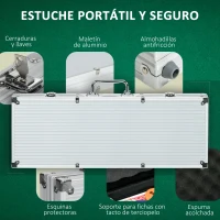 SPORTNOW Set de Póker con 500 Fichas 2 Barajas de Cartas Dados Tapete y Botón de Crupier Set de Casino Texas Hold'em con Maletín(m-6)