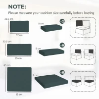 Outsunny Garden Rattan Sofa Cushion Polyester Cover Replacement Outdoor- No Cushion Included, Grayish Green(m-3)