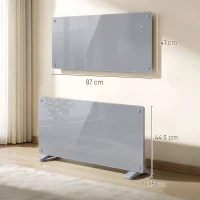 HOMCOM 2000W Smart Panel Heater Wall Mounted & Freestanding, Electric Heater with Weekly Timer, Open Window & Anti-Frost, Grey(m-3)