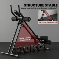 SPORTNOW Appareil à Abdominaux Pliable avec Écran LCD, Double Rail, Mousse PVC, Cadre en Acier, 92x41x83cm, Noir(m-5)