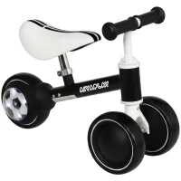 AIYAPLAY Balance Bike for Kids 1-2 Years, Toddler Bike with Adjustable Seat and Lighting Rear Wheels for Boys and Girls, Black(m-1)