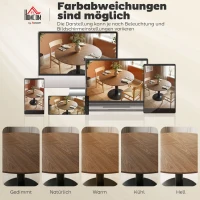HOMCOM Runder Esstisch für 6 Personen, 110 cm Moderner Küchentisch mit Sockel für Wohnzimmer, Braun Holzmaserung(m-6)
