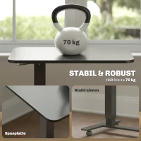 HOMCOM Sta-pult Hoogteverstelbaar incl. 4 Wielen C-vorm 65 cm x 48 cm x 70-110 cm Zwart(m-7)