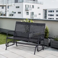 Outsunny Schaukelbank Gartenschaukel Gartenbank Sitzbank Schaukel 2-Sitzer Polyrattan(m-10)