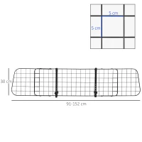 PawHut Hundegitter Auto Universal  Autoschutzgitter für Hunde mit Stufenlos Verstellbare Breite, Trenngitter für Kofferraum Hunde Autogitter Hundeschutzgitter Schutzgitter 91-152 x 30 cm(m-3)