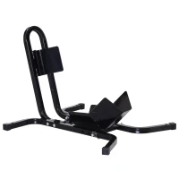 HOMCOM Lève Moto Béquille d'Atelier Support Roue Moto Support Béquille Moto - Bloque Roue 17 à 21 Pouces Métal Époxy Noir(m-5)
