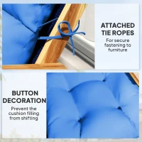 Outsunny Set of 2 Rocking Chair Padded Seat Cushions - Blue(m-6)