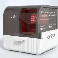 PawHut Litieră pentru Pisici Închisă cu Filtre, Lopățică și Tăviță, Structură din PP, 43x44x47cm, Roz(m-8)