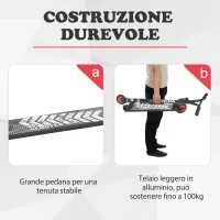 HOMCOM Monopattino Freestyle per Adolescenti in Alluminio, Impugnatura Ergonomica e Pedana Antiscivolo, Nero 65.5x50x79cm(m-4)