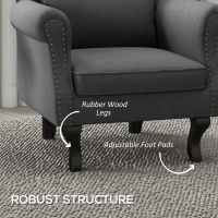 HOMCOM Chesterfield-Style Accent Chair - Grey(m-6)