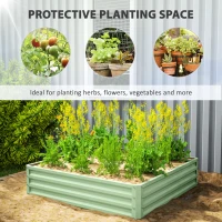Outsunny Square Raised Garden Bed Box with Weatherized Steel Frame for Vegetables, Flowers, & Herbs, 120 x 120 x 30cm, Light Green(m-4)