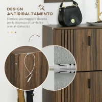 HOMCOM Mobile Scarpiera a 3 Livelli con Ripiani Regolabili per 18 Paia max, in Truciolato, 63x24x117 cm(m-6)