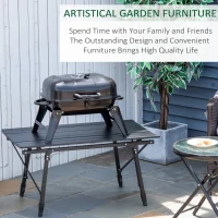 Outsunny  Portable Charcoal  Barbecue BBQ Grill Compact Folding Camping Picnic Garden Party Festival Cooker Table Top with Metal Grid(m-7)