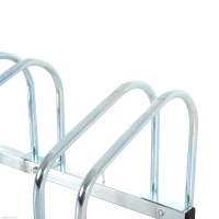 HOMCOM Estacionamento para 3 Bicicletas Suporte de Aço para Estacionar Bicicletas no Chão para Interior e Exterior 76x33x27cm Prata(m-8)