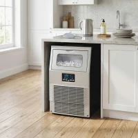 HOMCOM Commercial Ice Maker with 4kg Ice Storage - Silver Tone(m-10)