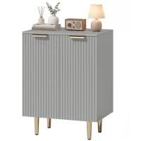 HOMCOM Sideboard Buffet Cabinet, Modern Kitchen Storage Cabinet with Adjustable Shelf and Metal Legs, Grey(m-11)