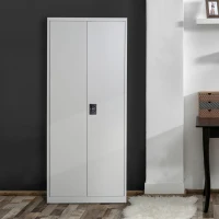 Vinsetto Cool Rolled Steel Tall Office Lockable Filing Cabinet 2 Doors 4 Internal Adjustable Shelves Bookcase Cabinet Storage Unit 80 L x 40 W x 184 cm(m-2)