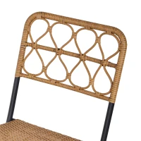 Outsunny 3-delige poly-rotan zitgroep bistroset balkonset inklapbaar tuin natuur(m-8)