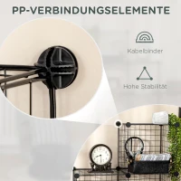 HOMCOM kubusrek, opbergkast, schoenenrek, 9 kubussen, modulaire opbouw, staal, zwart, 35 x 35 x 35 cm per kubus(m-5)