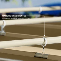 Outsunny Pérgola com Telhado Retrátil Pérgola de 3x3 m com Fecho Magnético Proteção UV30+ Pérgola para Jardim Cáqui(m-5)