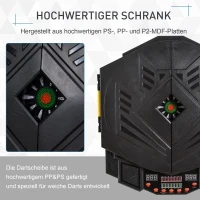 HOMCOM Elektronisch dartbord dartbord met deur incl. 4 LED 216 spellen 12 pijlen(m-6)