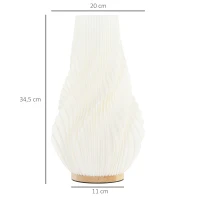 HOMCOM Smart Tischlampe mit App-Steuerung, Alexa-kompatibel, Kunststoff, Holz, Weiß(m-3)