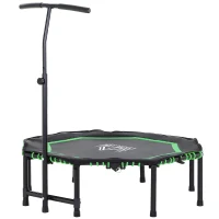 HOMCOM Fitnesstrampoline voor kinderen en volwassenen tuintrampoline groen + zwart(m-1)