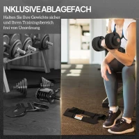 SPORTNOW Verstellbare Hantel, 6-20 kg Hantel mit Ablagefach, rutschfest Griff, Kurzhantel aus Kunststoff(m-5)