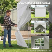 Outsunny 3 x 3 m Pop Up Gazebo with Sidewalls, UPF50+ Heavy Duty Garden Party Tent Marquee with Wheeled Carry Bag, Silver Grey(m-6)