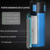 HOMCOM Saco de Boxe Profissional Puching Bag com Luvas de 8 oz Gancho e Bolsa de Armazenamento Saco de Areia de Treinamento para Adultos e Adolescentes Ø25x102 cm Azul(m-4)