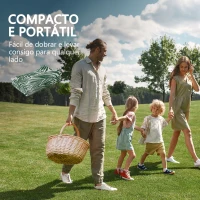 Outsunny Tapete de Exterior 152x243 cm Reversível com Padrão de Folhas para Varanda Pátio Campismo Praia Verde Escuro e Branco(m-4)
